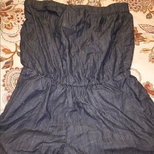 strapless gray romper